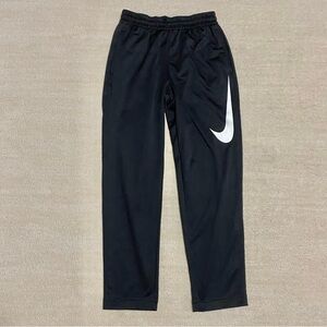 Mens Nike Therma HBR Fleece Pants Black White Dri Fit Basketball AT3260-010 Sz M